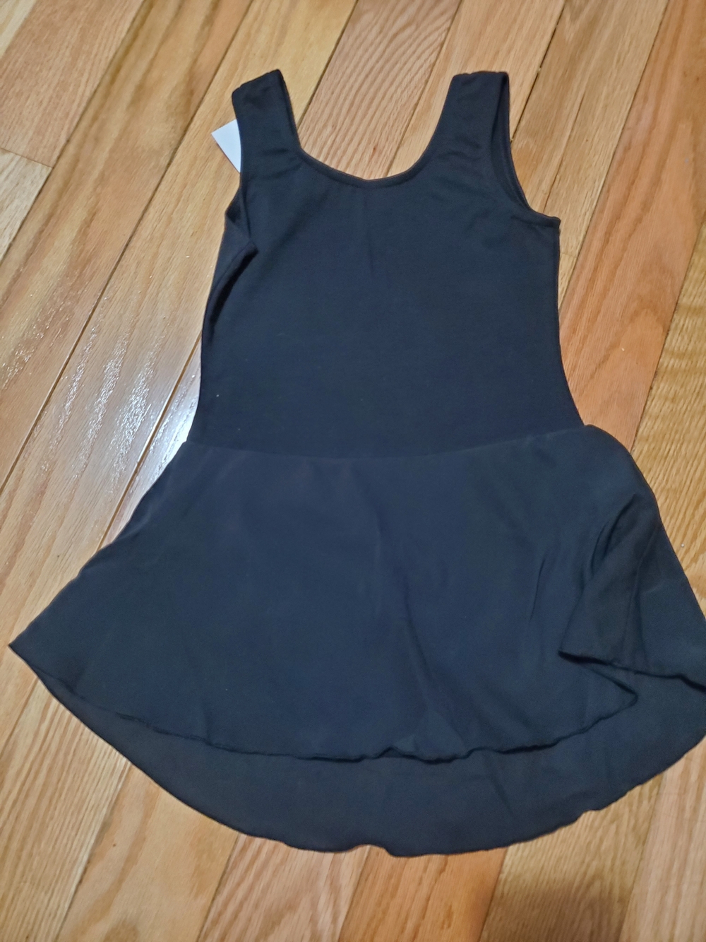 Black Tank-Style Ballet Leotard with Flared Skirt